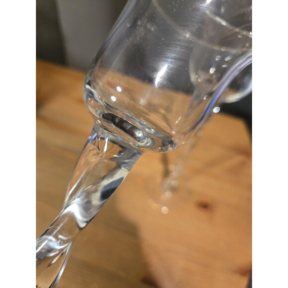 Hand Blown Twisted Glass Goblet Style Candle Holders or Vases, Set Of 2 - Picture 6 of 8